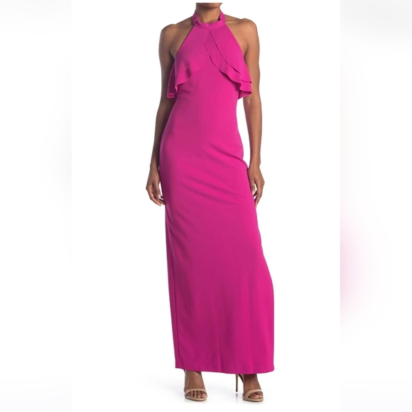 NWT. bebe Women's Scuba Crepe Gown - Picture 2 of 5